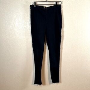 Free People High Waisted Dark Wash Frayed Hem Jeggings size 30 Long